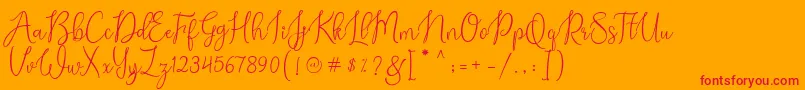 Weitere Informationen zur Alexsandra Demo-Schriftart Alexsandra Demo-Schriftart – Rote Schriften auf orangefarbenem Hintergrund