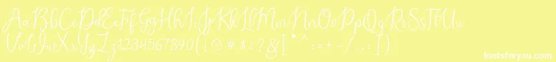 Czcionka Alexsandra Demo – białe czcionki na żółtym tle