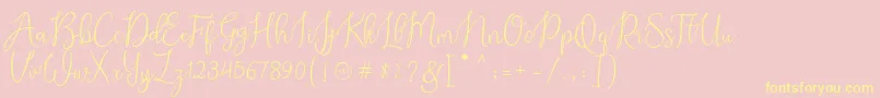 Alexsandra Demo-Schriftart – Gelbe Schriften auf rosa Hintergrund