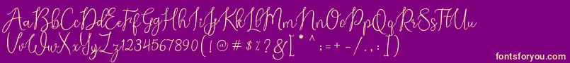 Шрифт Alexsandra Demo – жёлтые шрифты на фиолетовом фоне