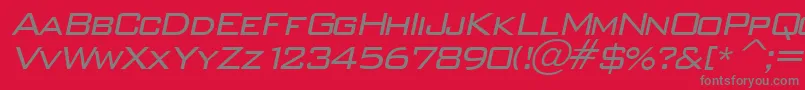 WallstreetItalic-Schriftart – Graue Schriften auf rotem Hintergrund