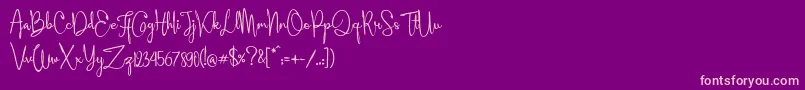 Aleyna Font – Pink Fonts on Purple Background