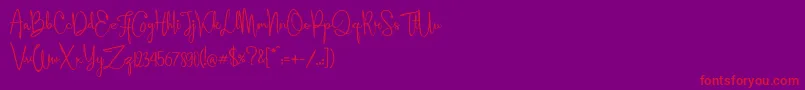 Aleyna Font – Red Fonts on Purple Background