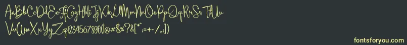 Aleyna Font – Yellow Fonts on Black Background