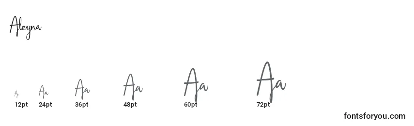 Размеры шрифта Aleyna