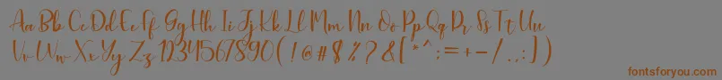 Fonte Aleysia Script – fontes marrons em um fundo cinza