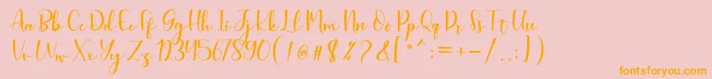 Aleysia Script Font – Orange Fonts on Pink Background