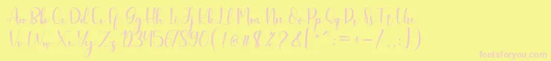 fuente Aleysia Script – Fuentes Rosadas Sobre Fondo Amarillo