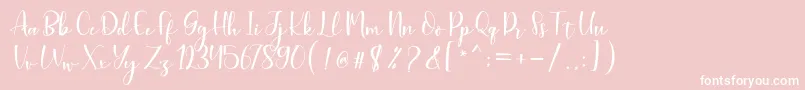 Aleysia Script-Schriftart – Weiße Schriften auf rosa Hintergrund