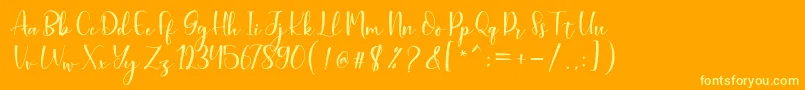 Aleysia Script Font – Yellow Fonts on Orange Background