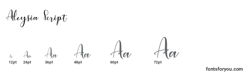 Aleysia Script Font Sizes