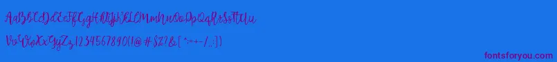 Aleysia-Schriftart – Violette Schriften auf blauem Hintergrund