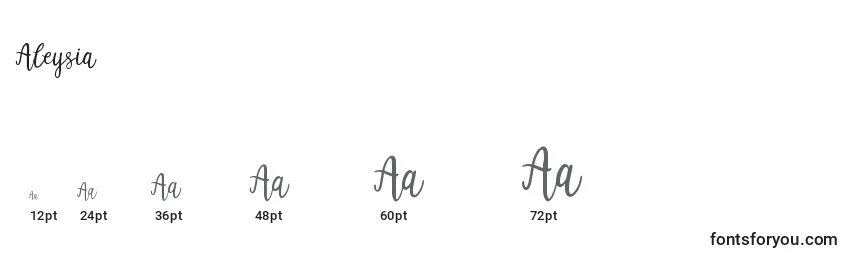 Размеры шрифта Aleysia