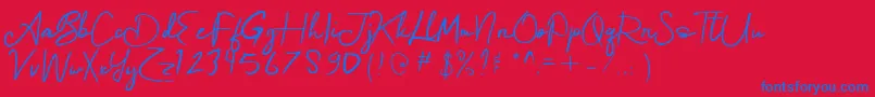 alfa deta demo Font – Blue Fonts on Red Background