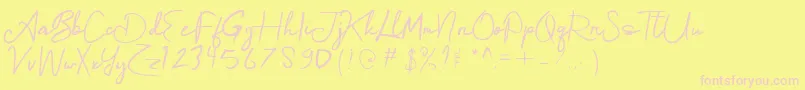 alfa deta demo Font – Pink Fonts on Yellow Background