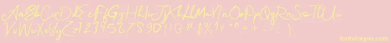 alfa deta demo Font – Yellow Fonts on Pink Background