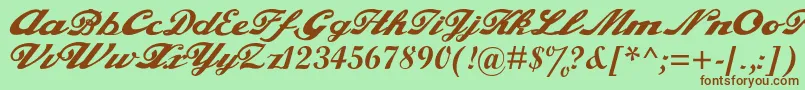 alfaowner com script Font – Brown Fonts on Green Background