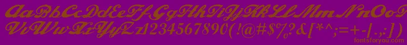 alfaowner com script-Schriftart – Braune Schriften auf violettem Hintergrund