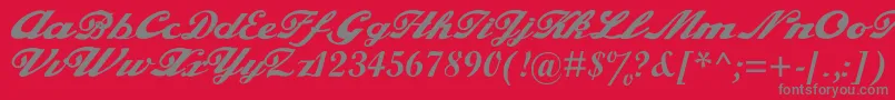 alfaowner com script Font – Gray Fonts on Red Background