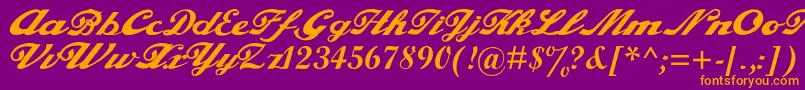 alfaowner com script-fontti – oranssit fontit violetilla taustalla