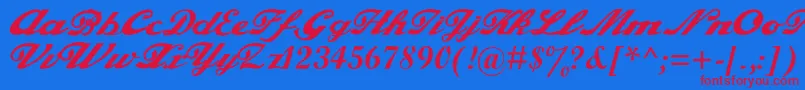 alfaowner com script Font – Red Fonts on Blue Background