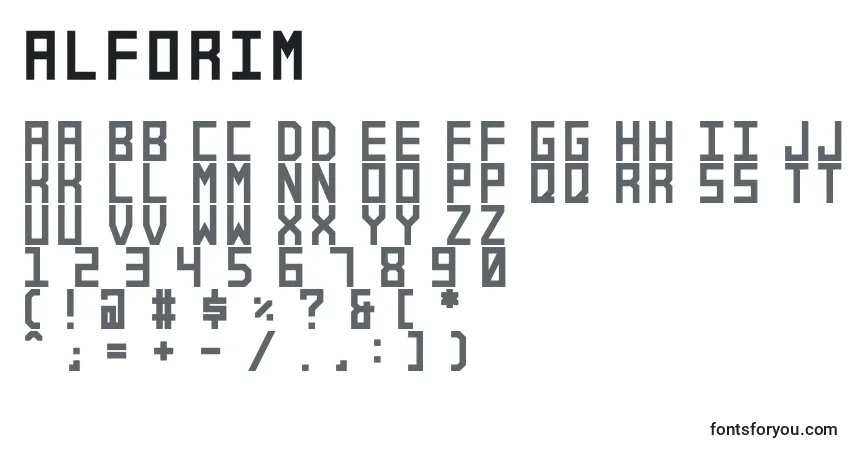 Шрифт Alforim – алфавит, цифры, специальные символы