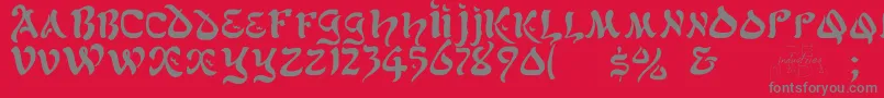 AlfredDrake Font – Gray Fonts on Red Background