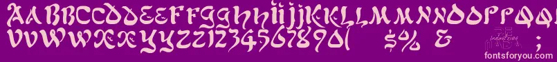 AlfredDrake Font – Pink Fonts on Purple Background