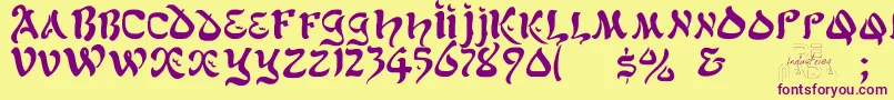 AlfredDrake Font – Purple Fonts on Yellow Background