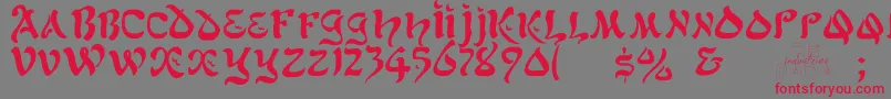 AlfredDrake Font – Red Fonts on Gray Background