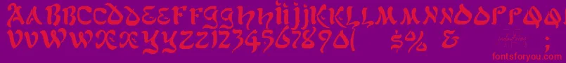 AlfredDrake Font – Red Fonts on Purple Background