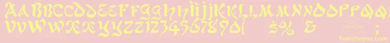 AlfredDrake Font – Yellow Fonts on Pink Background