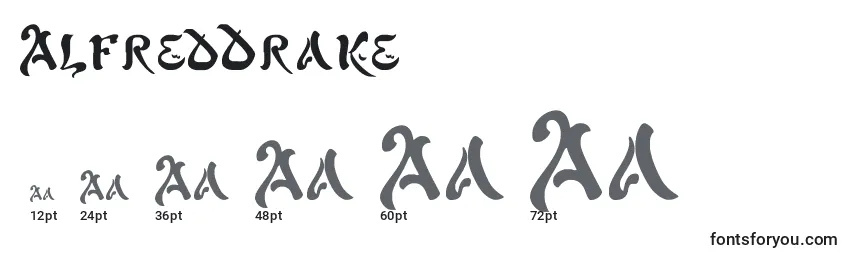 Размеры шрифта AlfredDrake (119086)