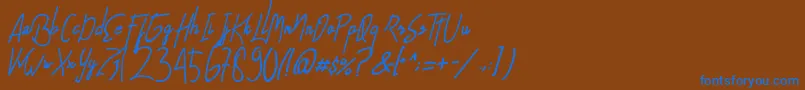 AlfridaSignature Font – Blue Fonts on Brown Background