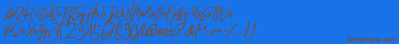 AlfridaSignature Font – Brown Fonts on Blue Background