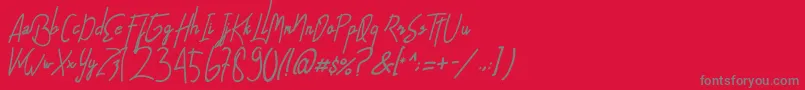 AlfridaSignature Font – Gray Fonts on Red Background