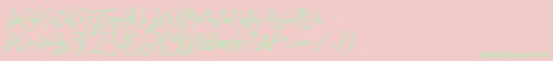 AlfridaSignature-Schriftart – Grüne Schriften auf rosa Hintergrund