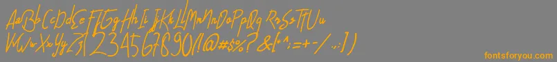 AlfridaSignature Font – Orange Fonts on Gray Background