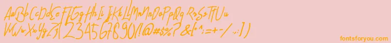 AlfridaSignature Font – Orange Fonts on Pink Background
