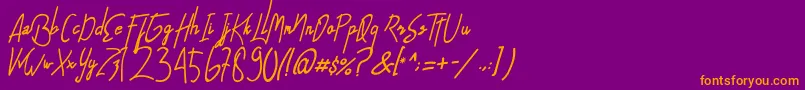 AlfridaSignature Font – Orange Fonts on Purple Background