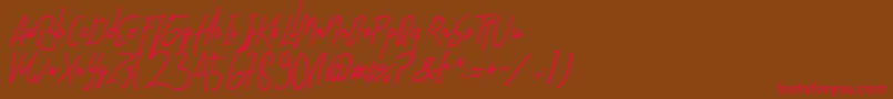 AlfridaSignature Font – Red Fonts on Brown Background