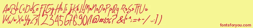 AlfridaSignature Font – Red Fonts on Yellow Background