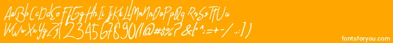 AlfridaSignature Font – White Fonts on Orange Background