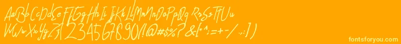AlfridaSignature Font – Yellow Fonts on Orange Background