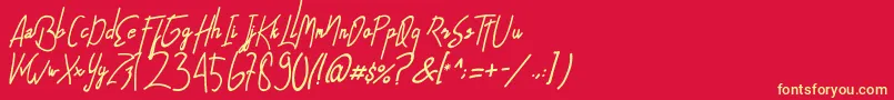 AlfridaSignature Font – Yellow Fonts on Red Background