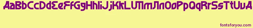 alghorie bald Font – Purple Fonts on Yellow Background