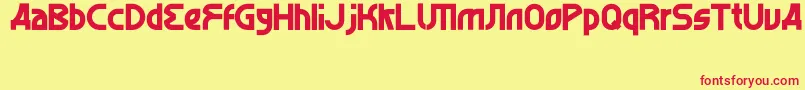 alghorie bald Font – Red Fonts on Yellow Background