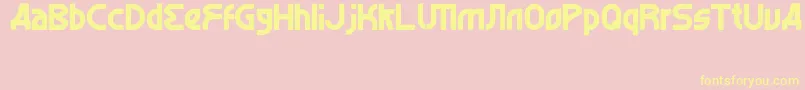 alghorie bald-Schriftart – Gelbe Schriften auf rosa Hintergrund