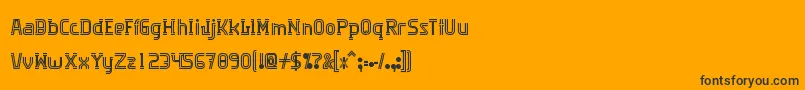 Algorithma-fontti – mustat fontit oranssilla taustalla