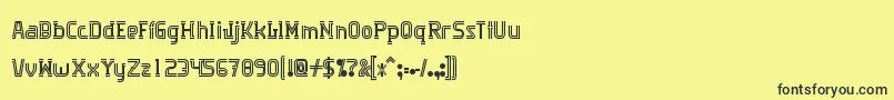 Algorithma-fontti – mustat fontit keltaisella taustalla